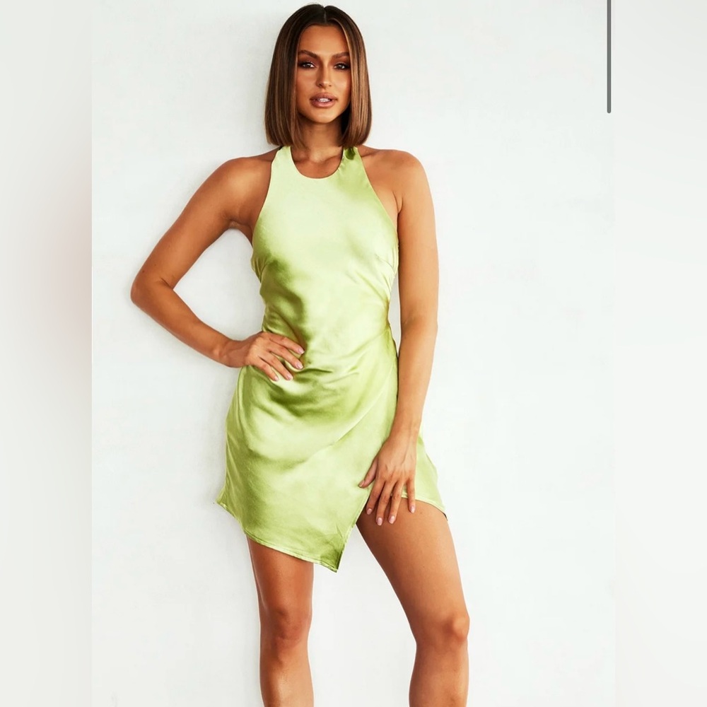 Sage & Paige (Paije) Tequila Satin Mini Dress in CHAMPAGNE - XS, Never Worn